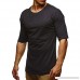 Fashion Mens Summer Slim Fit Casual Sport O-Neck Short Sleeve Tops Shirt Black B07PRCXQTW
